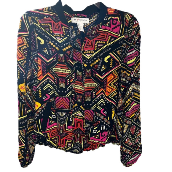 H&M Loves Coachella Aztec Blouse Size 4 - Picture 1 of 8